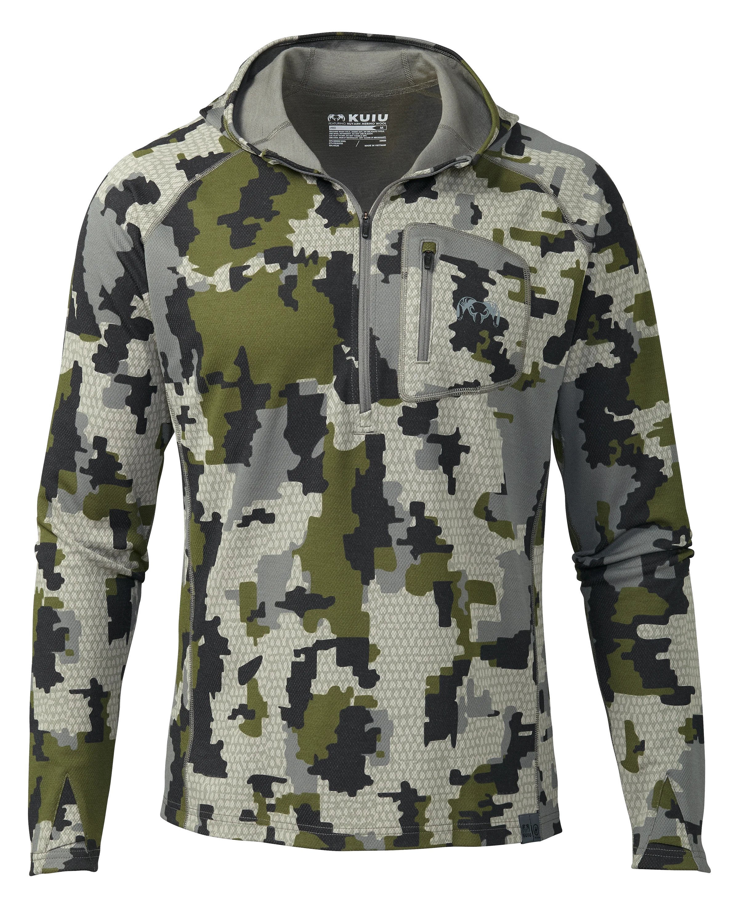 PRO Merino 200 Zip-T Hoodie | Verde
