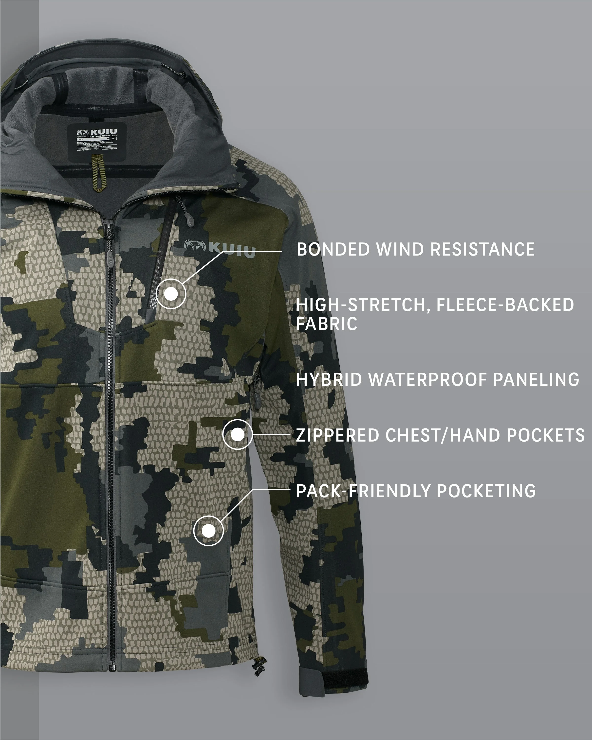 Alternative view of Axis Hybrid Hooded Jacket | Verde