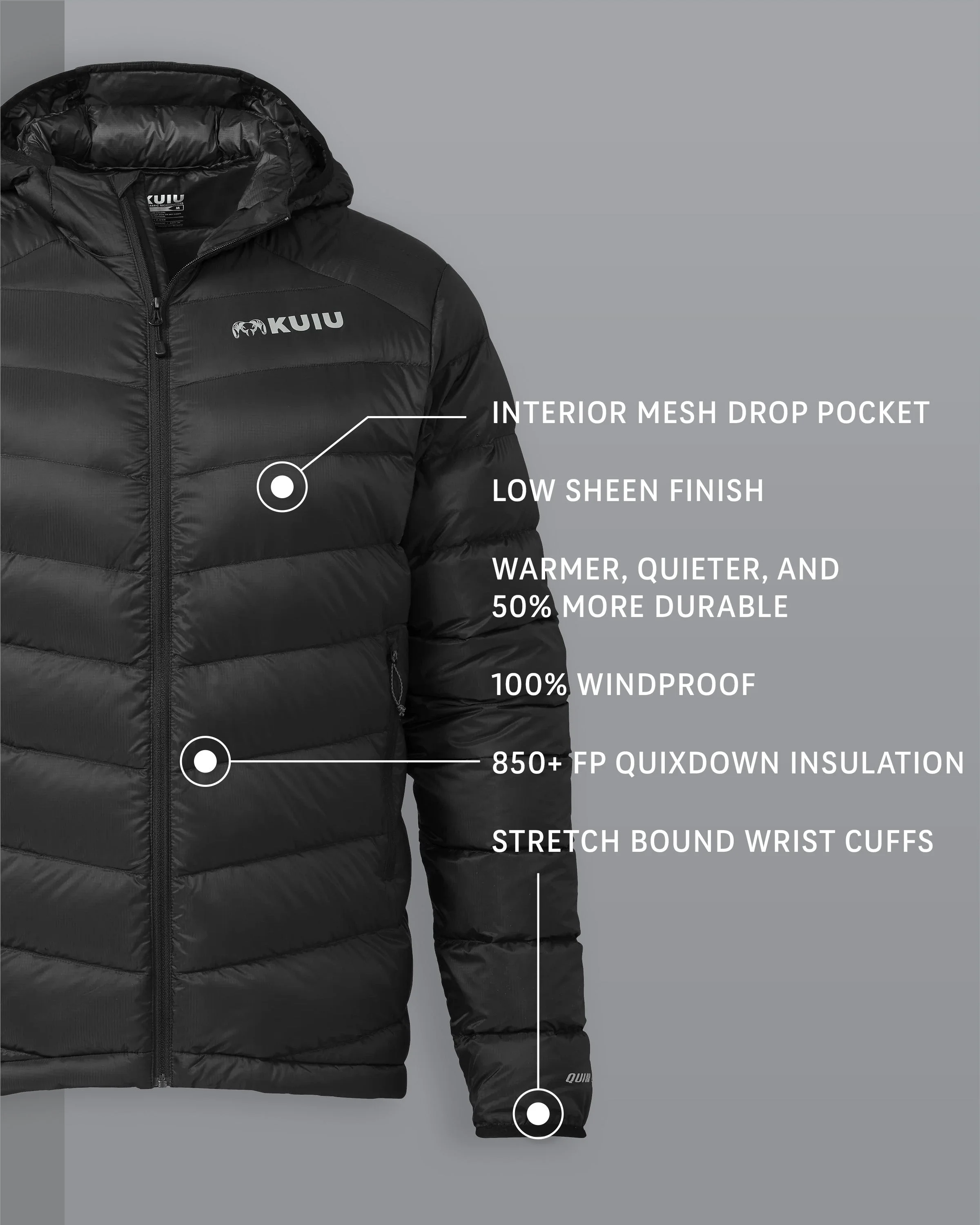 Alternative view of Super Down LT Hooded Jacket | Black
